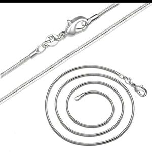 1MM NEW 925 STERLING SKINNY SILVER ROUND SNAKE CHAIN NECKLACE 18"